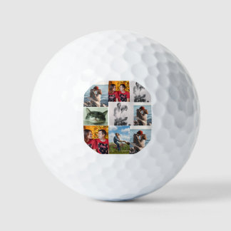 9 Photo Custom Personalized Collage Golfballen