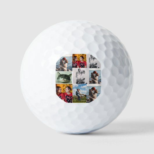 9 Photo Custom Personalized Collage Golfballen (Voorkant)