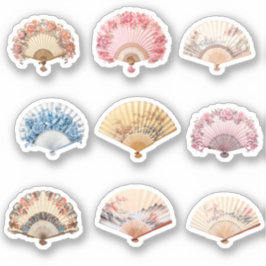 9 Rococo Hand Fan Custom-Cut Vinyl Sticker