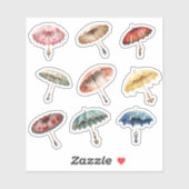 9 Rococo Parasol op maat gesneden vinyl Sticker (Vel)