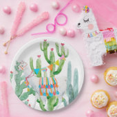 9"Rond Document Bord Boho Llama Bohemian Cacti Des (Feest)