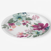 9"Rond Document Bord Tropische Bloem op Wit (Gekanteld)