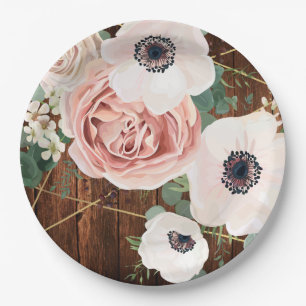 9 "Rond Papier Bord Geometrische Tuin Roos Schuur