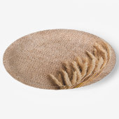 9" Rond Papier Bord Tarwe op Burlap Sack Land (Gekanteld)