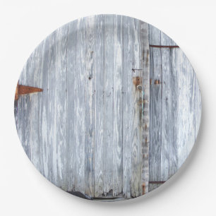 9"Rond Papier Bord Wit Wassen Houten Schuurdeur Co