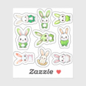 9 Schattige konijnen Sticker (Vel)