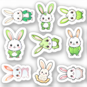 9 Schattige konijnen Sticker