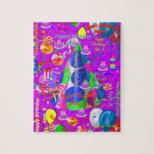 9 september, 8 september Jigzaag Puzzle Legpuzzel (Verticaal)