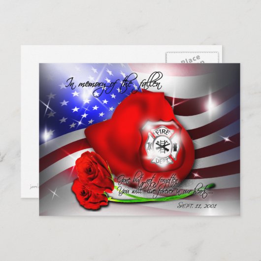 9 septembre/11 carte postale commémorative (Devant / Derrière)