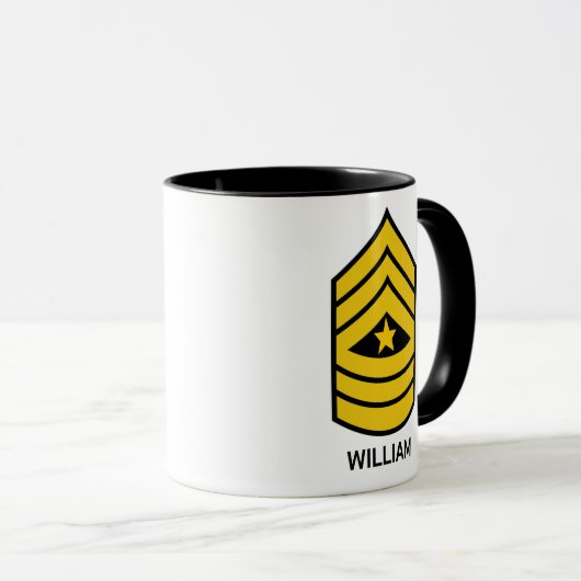 9 Sergeant Major US Army Rank Mok (Voorkant rechts)