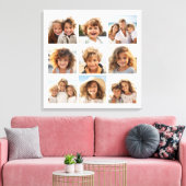 9 Square Photo Collage - Zwart-wit Canvas Afdruk (Insitu (Woonkamer))