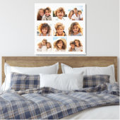 9 Square Photo Collage - Zwart-wit Canvas Afdruk (Insitu (Slaapkamer))