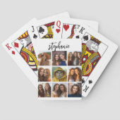 9 Square Photo Collage - Zwart-wit Pokerkaarten (Achterkant)