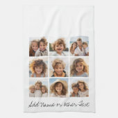 9 Square Photo Collage - Zwart-wit Theedoek (Verticaal)