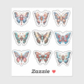 9 Sticker Rococo Butterfly Custom-Cut Vinyl (Feuille)