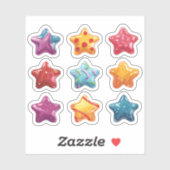 9 Sticker Stars Candy (Feuille)