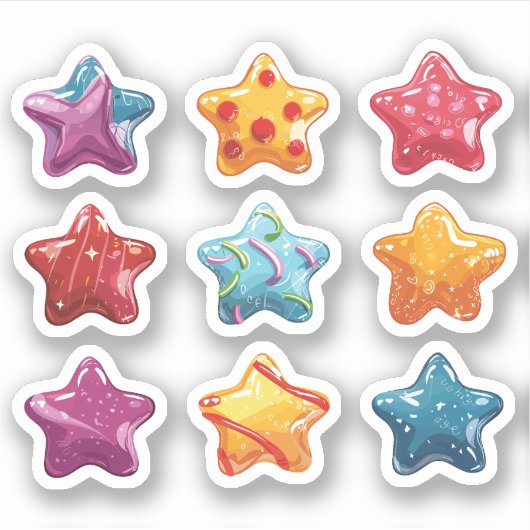 9 Sticker Stars Candy (Devant)