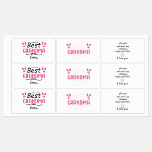 9 stickers grand-père et grand-mère/ Meilleur gran