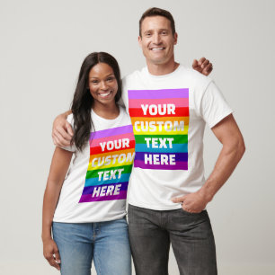 9-Stripe LGBTQ+ Pride Flag Rainbow voeg aangepaste T-shirt