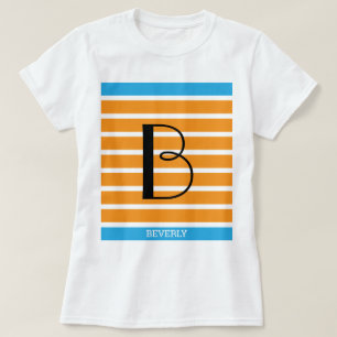 9 Stripes Oranje blauw, geïndividualiseerd monogra T-shirt