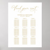 9 Tableaux Mariage Tableau de siège Gold Foil (Devant)