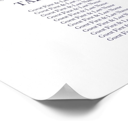 9 Tableaux Mariage Tableau Siège Chic Marine Bleu (Coin)