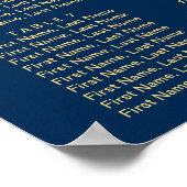 9 Tables Burgundy Floral Wedding Seding Chart Poster (Hoek)