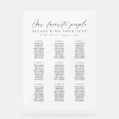 9 Tables Favorite People Acrylic Seating Chart (Recto)