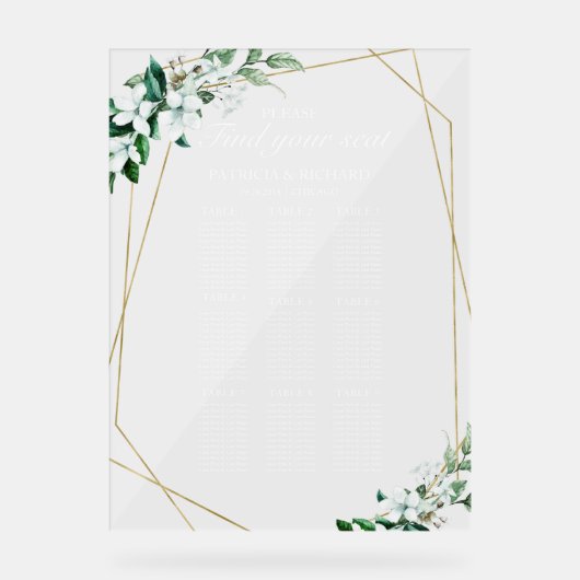 9 Tables Plan Mariage verdoyant (Recto)