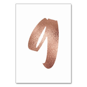 9 Tafel Aantal Witte Metalroze Roze Rood Goud Kaart