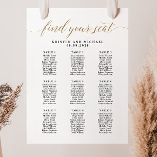 9 Tafels 90 gasten Vind uw stoel zitplaatskaart Poster