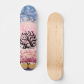 9 Tail Fox Aziatisch Roze Cherry Blossom Skateboar Skateboard (Voorkant)