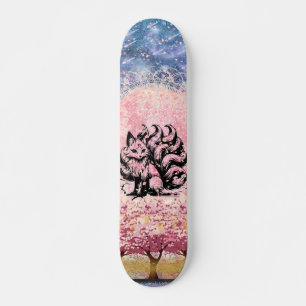 9 Tail Fox Aziatisch Roze Cherry Blossom Skateboar Skateboard