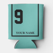 9 Turquoise met zwart paard zadeldeken Custom Blikjeskoeler (Voorkant)