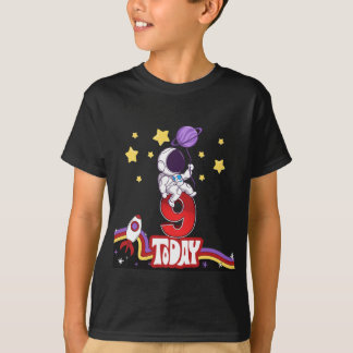 9 Vandaag Space Theme Verjaardag T-shirt