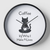 9 Vit Coffe Cat Horloge (Recto)