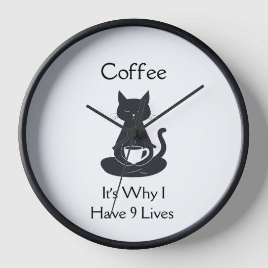 9 Vit Coffe Cat Horloge (Recto)