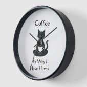9 Vit Coffe Cat Horloge (Angle)