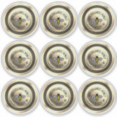 9 Waterdichte Vinyl Honing Deksel Labels Gouden Bi (Voorkant)