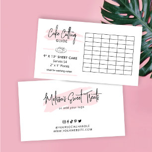 9"x 13"Bladtaart Snijgids Bruiloft Porties Informatiekaartje