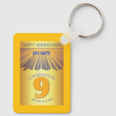 9 Year Sober Anniversary | Golden Ray 12 Step Sleutelhanger (Achterkant)
