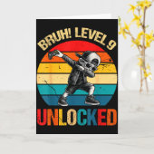 9 Years Old Dabbing Boy Bruh 9th Level Unlocked Bi Kaart (Gele Bloem)