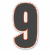 9 Zwarte Sinaasappel Cincinnati Sticker (Voorkant)