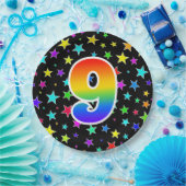 9de evenement: Vet, Fun, kleurrijke regenboog 9 Papieren Bordje (Feest)