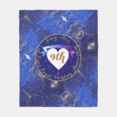 9de Jubileum Lapis Lazuli Kleur Fleece Deken (Voorkant)