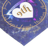 9de Jubileum Lapis Lazuli Kleur Korte Tafelloper (Hoek)