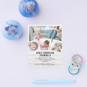 9de verjaardag Fotocollage uitnodiging Jongen Meis Flyer (Enkel)