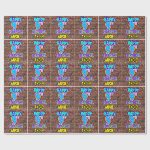 9de verjaardag: Fun, Urban Graffiti geïnspireerd K Cadeaupapier