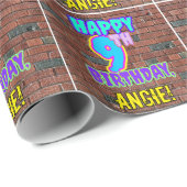 9de verjaardag: Fun, Urban Graffiti geïnspireerd K Cadeaupapier (Rol Hoek)