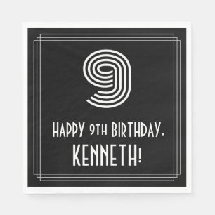 9de verjaardag: Kunst Deco Geïnspireerde look "9"  Servet